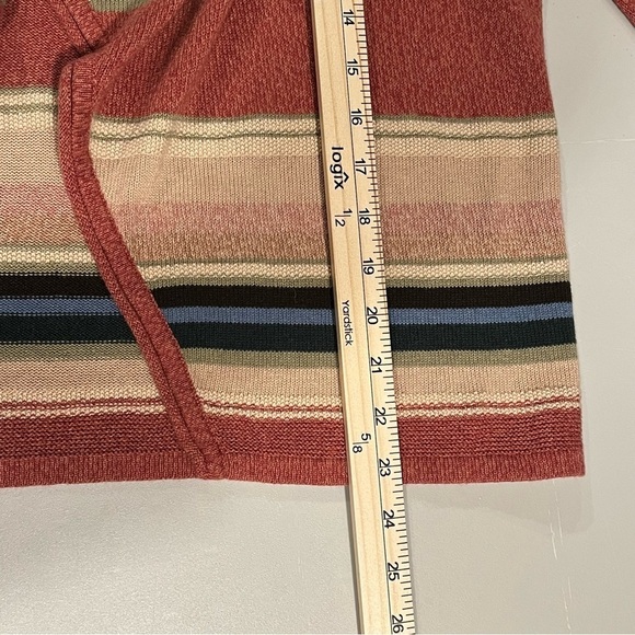CHAPS Denim Womens Size S Linen Blend Cardigan Southwestern Striped Knit Sweater - Picture 12 of 16